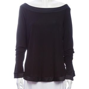 ARMANI COLLEZIONI Black Bateau Blouse